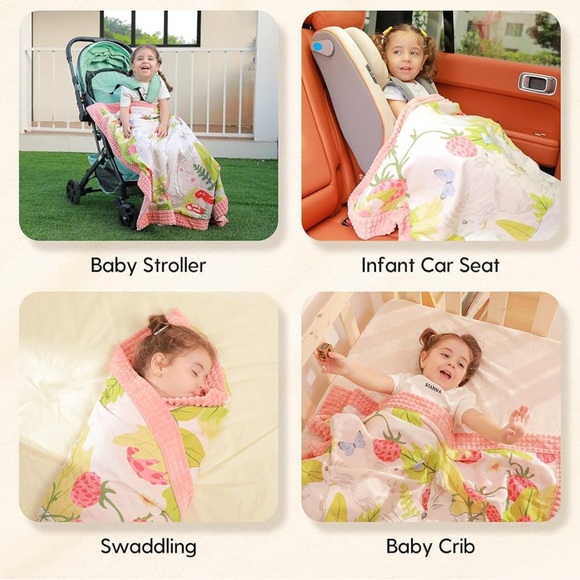 Super Soft Pink Bunny Kids Throw Blanket - Picture 4 of 6